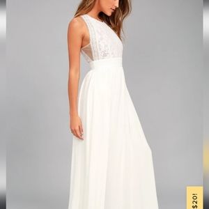 Lulu's forever and always med white maxi dress